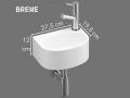 Ultra-compact wall-mounted washbasin 27.5x19.5 cm BREME DROITE