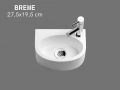 Ultra-compact wall-mounted washbasin 27.5x19.5 cm BREME DROITE