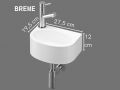Ultra-compact wall-mounted washbasin 27.5x19.5 cm BREME GAUCHE