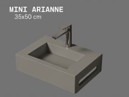 Washbasin 35x50cm, Cemento, Towel Rail  MINI ARIANNE Standard