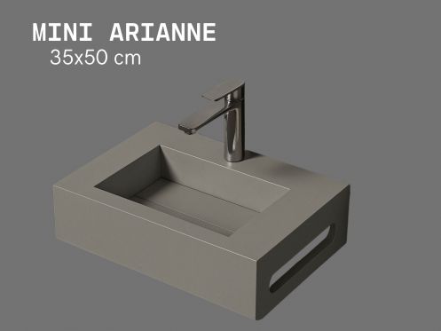 Washbasin 35x50cm, Cemento, Towel Rail  MINI ARIANNE Standard