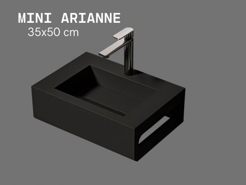Washbasin 35x50cm, Anthracite, Towel Rail MINI ARIANNE Standard
