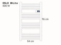 Electric aluminium towel radiator matt white 96x54 cm - OSLO