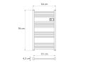 Electric aluminium towel radiator matt black 96x54 cm - OSLO