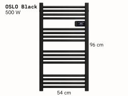 Electric aluminium towel radiator matt black 96x54 cm - OSLO
