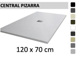 Shower tray 120x70 cm central drain - PIZARRA
