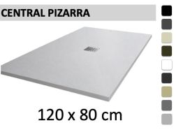 Shower tray 120x80 cm central drain - PIZARRA