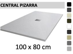 Shower tray 80x100 cm central drain - PIZARRA