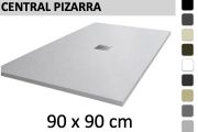 Shower tray 90x90 cm central drain - PIZARRA