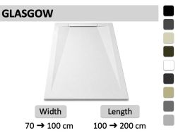 Shower tray with wall-mounted designer drain channel - GLASGOW