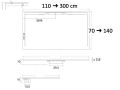 Shower tray with ultra-slim designer drain channel along the length - LONDON SIDE