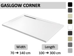 Shower tray, corner evacuation drain - GLASGOW CORNER