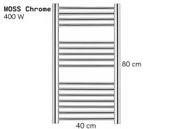 Electric towel warmer, chrome-plated steel 80x40 cm - MOSS