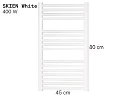 Electric towel rail, matt white steel 80x45 cm - SKIEN