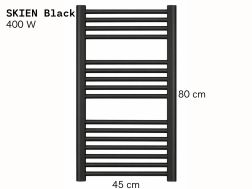 Electric towel rail, steel, matt black 80x45 cm - SKIEN