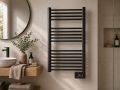 Electric towel rail, steel, matt black 80x45 cm - SKIEN