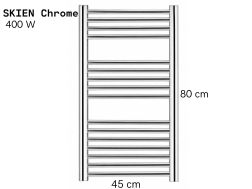 Electric towel rail, chrome-plated steel 80x45 cm - SKIEN