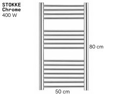 Electric towel rail, chrome-plated steel 80x50 cm - STOKKE