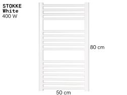 Electric towel warmer matt white 80x50 cm - STOKKE