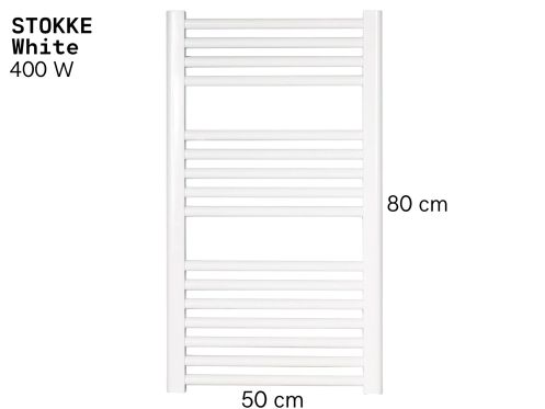Electric towel warmer matt white 80x50 cm - STOKKE