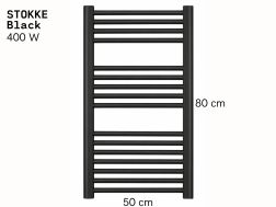 Electric towel warmer matt black 80x50 cm - STOKKE