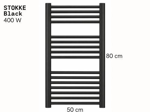Electric towel warmer matt black 80x50 cm - STOKKE
