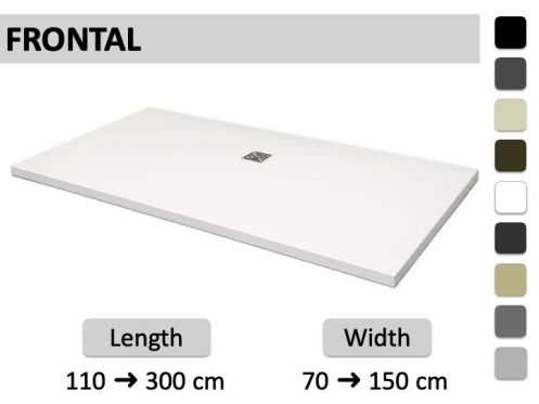 Sshower tray with side drain positioned along the length - LEEDS FRONTAL