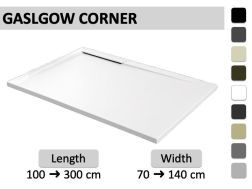 Shower tray, corner evacuation drain - GLASGOW CORNER