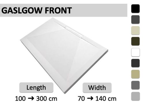 Shower tray, with side drain - GLASGOW FRONTAL
