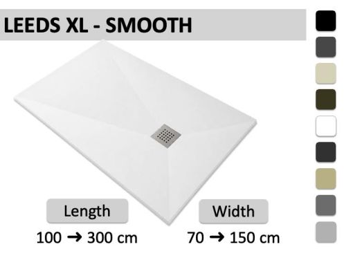 Custom-made XXL shower tray with smooth finish - LEEDS