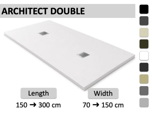 Custom-made double drainage shower tray - ARCHITEK DOUBLE