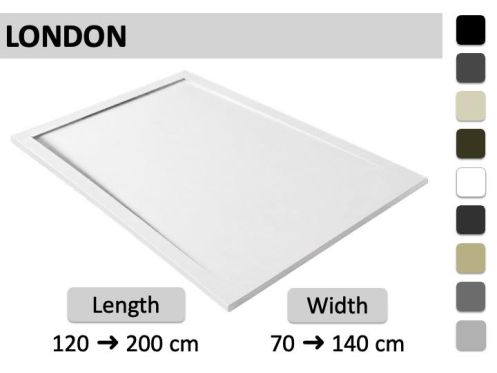 Shower tray with ultra-slim designer drain channel - LONDON