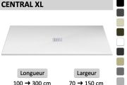 Custom-made XXL shower tray with central drain and smooth finish - LEEDS CENTRAL XL