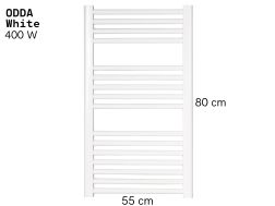 Electric towel warmer matt white 80x50 cm - ODDA