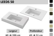 Custom-made wall-hung or built-in vanity top - LEEDS 50