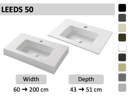 Custom-made wall-hung or built-in vanity top - LEEDS 50
