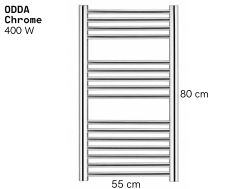 Electric towel rail, chromed steel 80x55 cm - ODDA