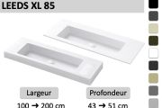 Double washbasin, washbasin 85 cm, suspended or built-in LEEDS XL 85