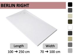 Shower tray, right angle drain - BERLIN RIGHT