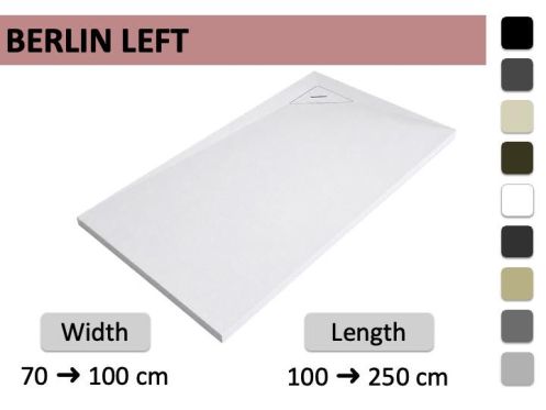 Shower tray with left corner drain - BERLIN LEFT