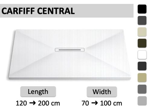 Shower Tray with Ultra-Slim Designer Drain - CARDIFF CENTRAL