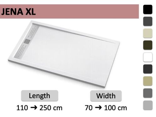 Walk-In Shower Tray with Extra-Flat Drain Channel - JENA XL