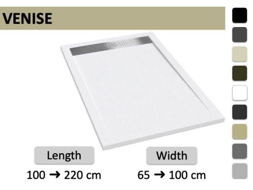 Shower tray with extra-flat resin gutter VENISE