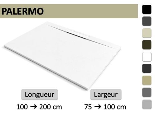 Side Drain Shower Tray with Drain Channel PALERMO