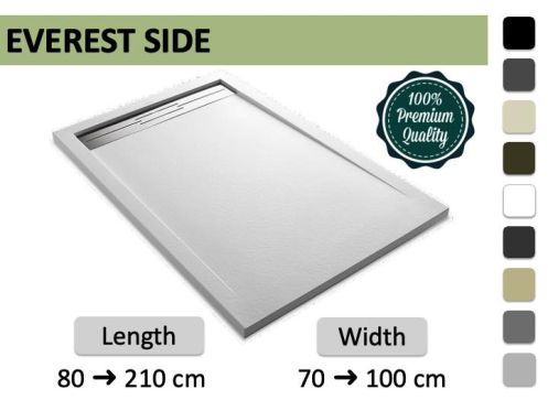 Premium Shower Tray with Drain Channel EVEREST SIDE