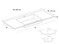 Custom-made suspended or built-in vasin top - LEEDS 50