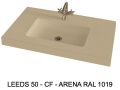 Custom-made suspended or built-in vasin top - LEEDS 50