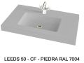 Custom-made suspended or built-in vasin top - LEEDS 50