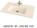 Custom-made suspended or built-in vasin top - LEEDS 50