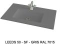 Custom-made suspended or built-in vasin top - LEEDS 50